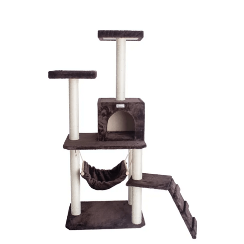 LifePet Cat Tree 57-Inch with Four Levels and Real Wood Climber - Durable and Stylish - 1