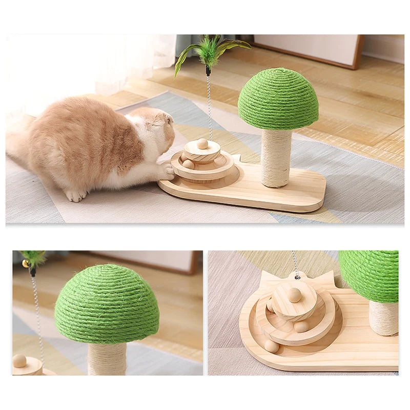LifePet Interactive Sisal Cat Scratching Post - Durable Design for Active Cats