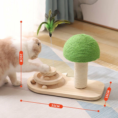 LifePet Interactive Sisal Cat Scratching Post - Durable Design for Active Cats - Default Title