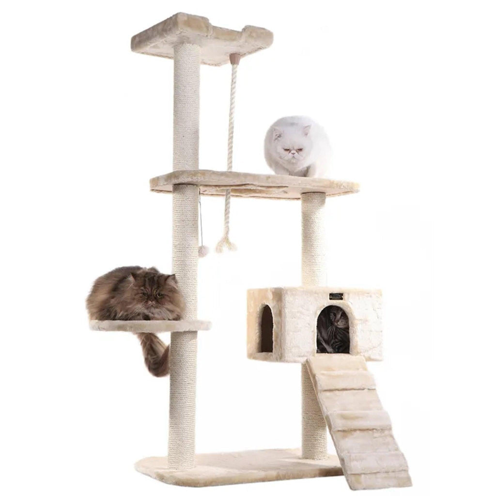 LifePet Cat Tree 58-Inch Natural Sisal - Durable and Stylish for Active Cats