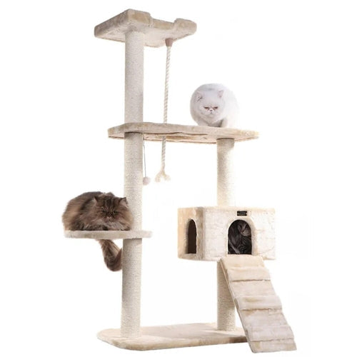 LifePet Cat Tree 58-Inch Natural Sisal - Durable and Stylish for Active Cats - 1
