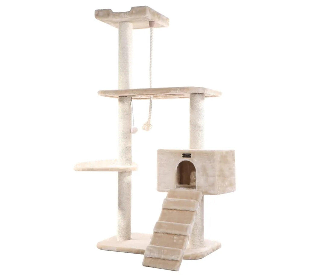 LifePet Cat Tree 58-Inch Natural Sisal - Durable and Stylish for Active Cats
