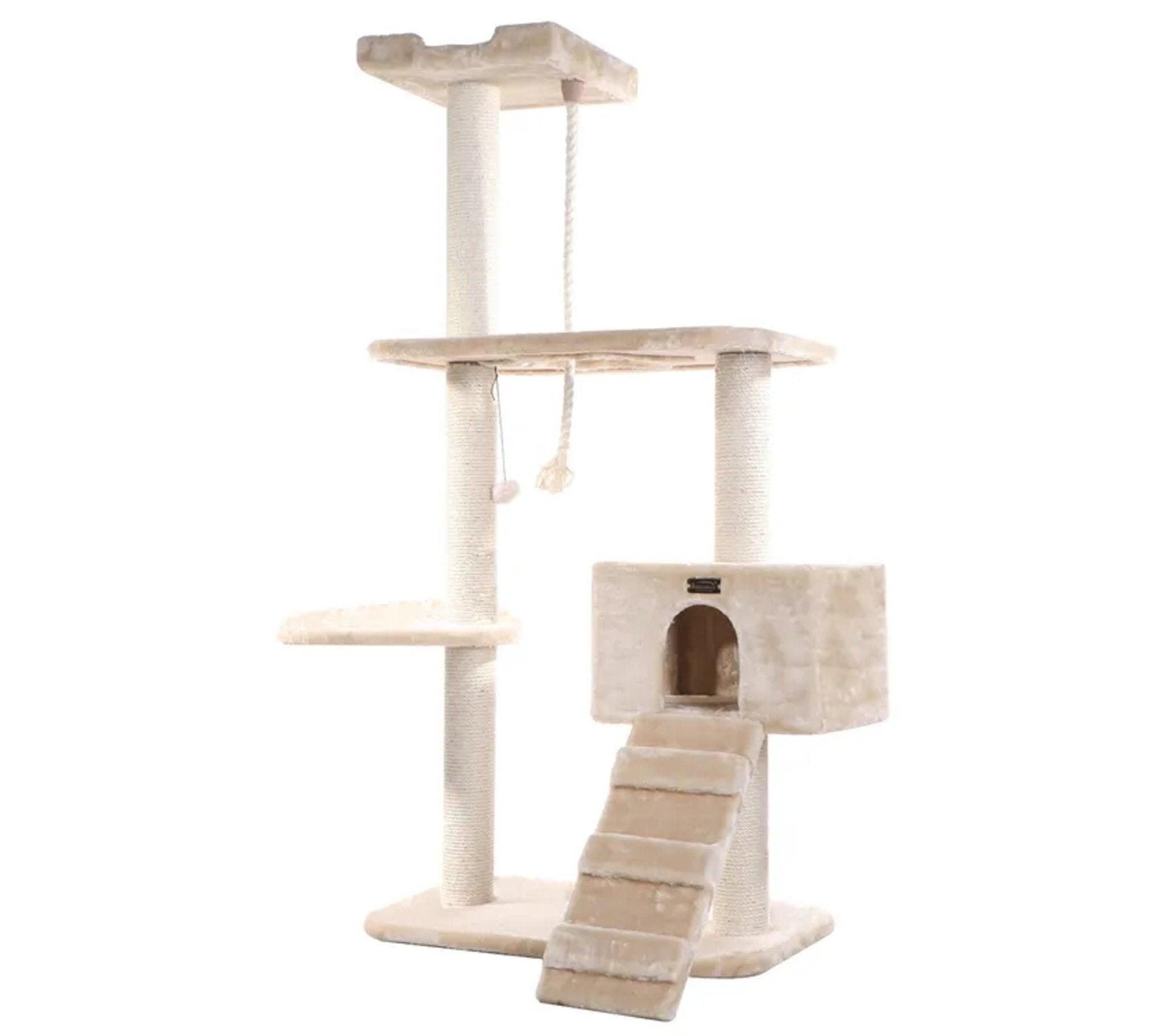LifePet Cat Tree 58-Inch Natural Sisal - Durable and Stylish for Active Cats