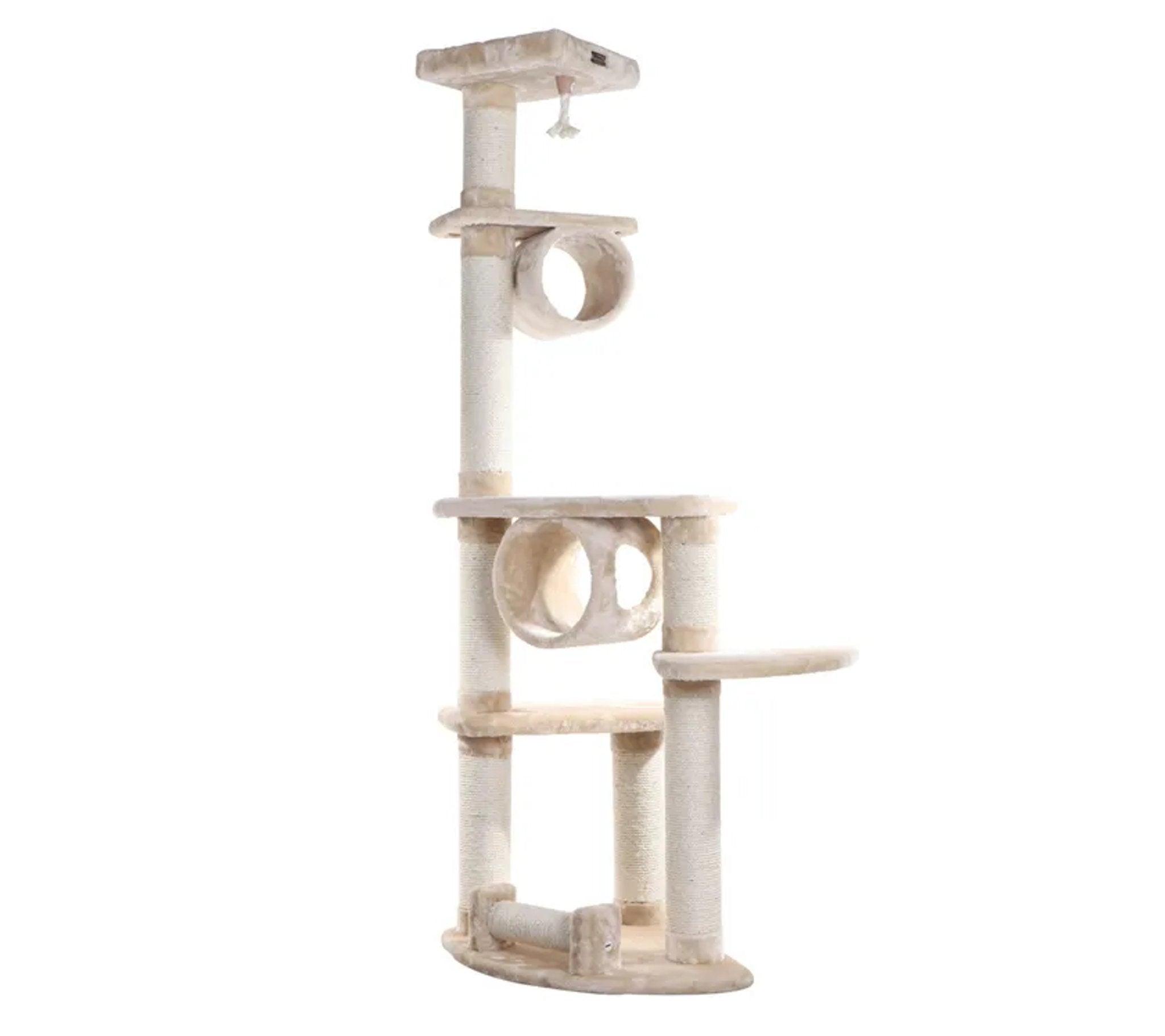 LifePet Cat Tree 74" Real Wood with Cured Sisal - Multiple Perches for Ultimate Comfort