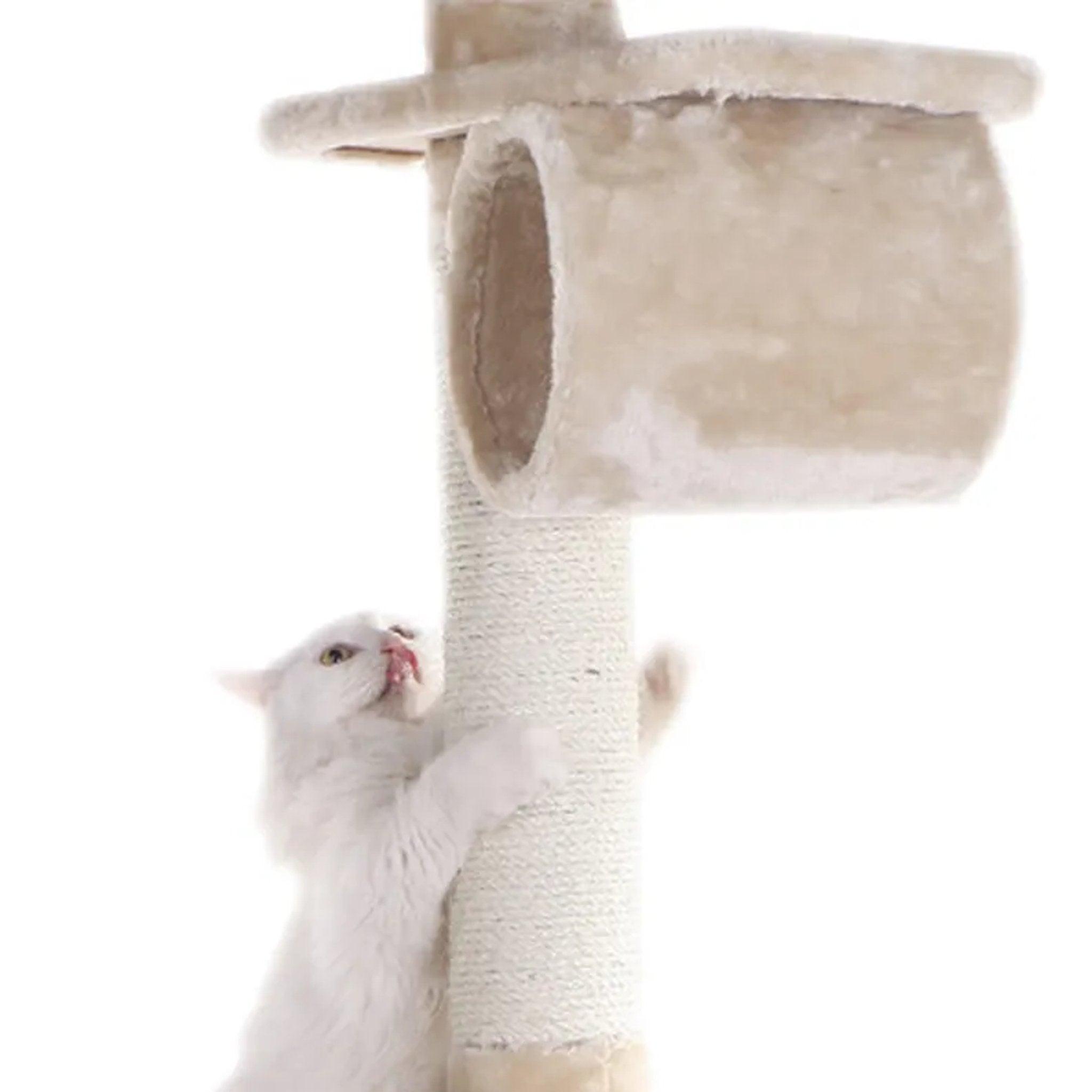 LifePet Cat Tree 74" Real Wood with Cured Sisal - Multiple Perches for Ultimate Comfort