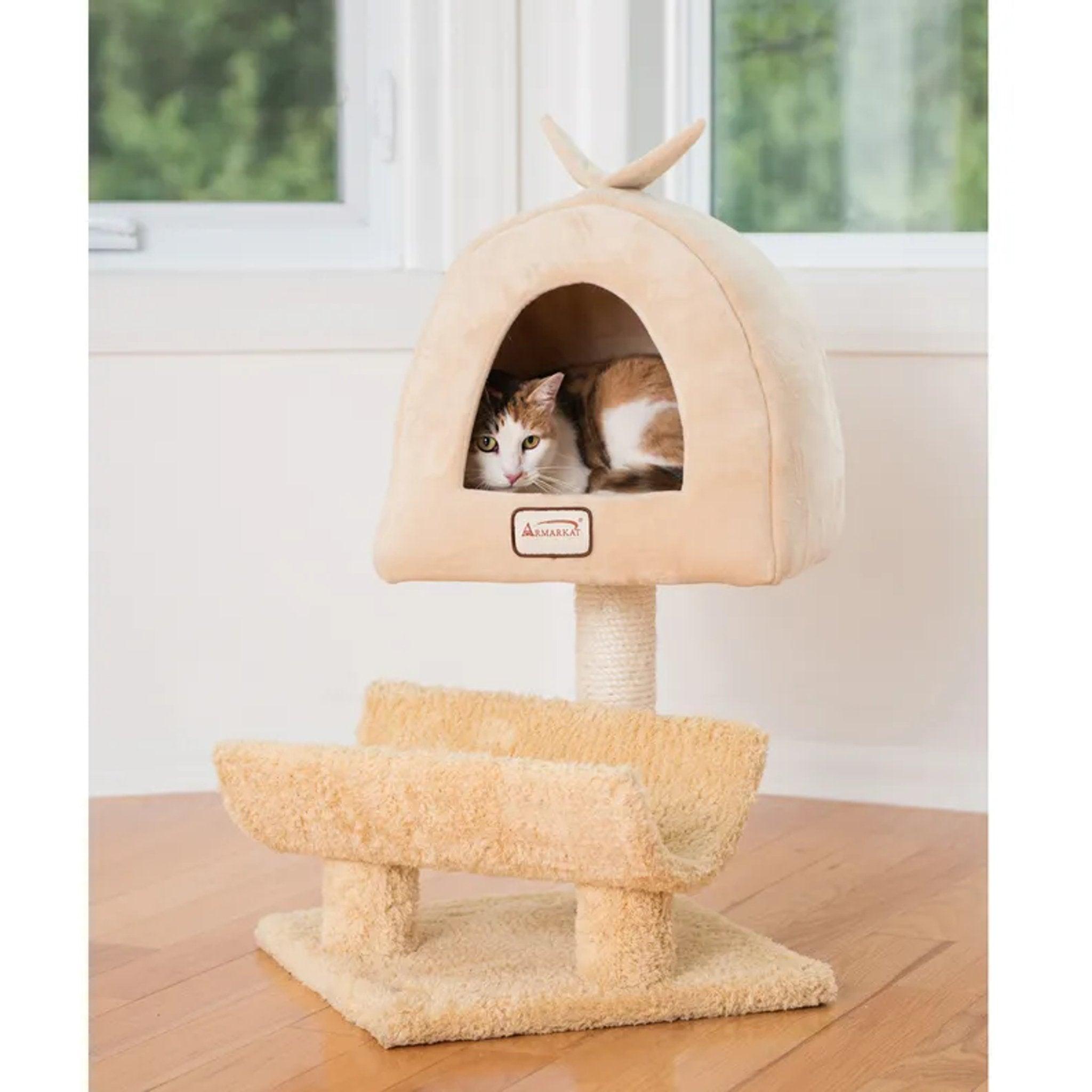 LifePet Cat Condo 3-Tier Scratching Post Faux Fleece - Comfortable and Durable Design