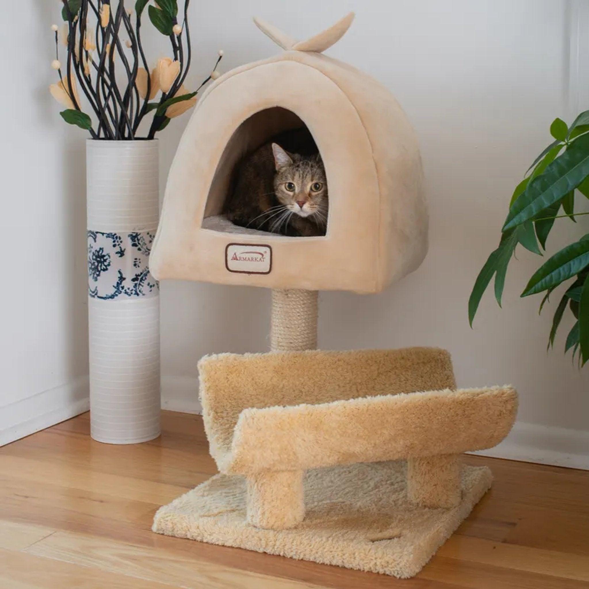 LifePet Cat Condo 3-Tier Scratching Post Faux Fleece - Comfortable and Durable Design