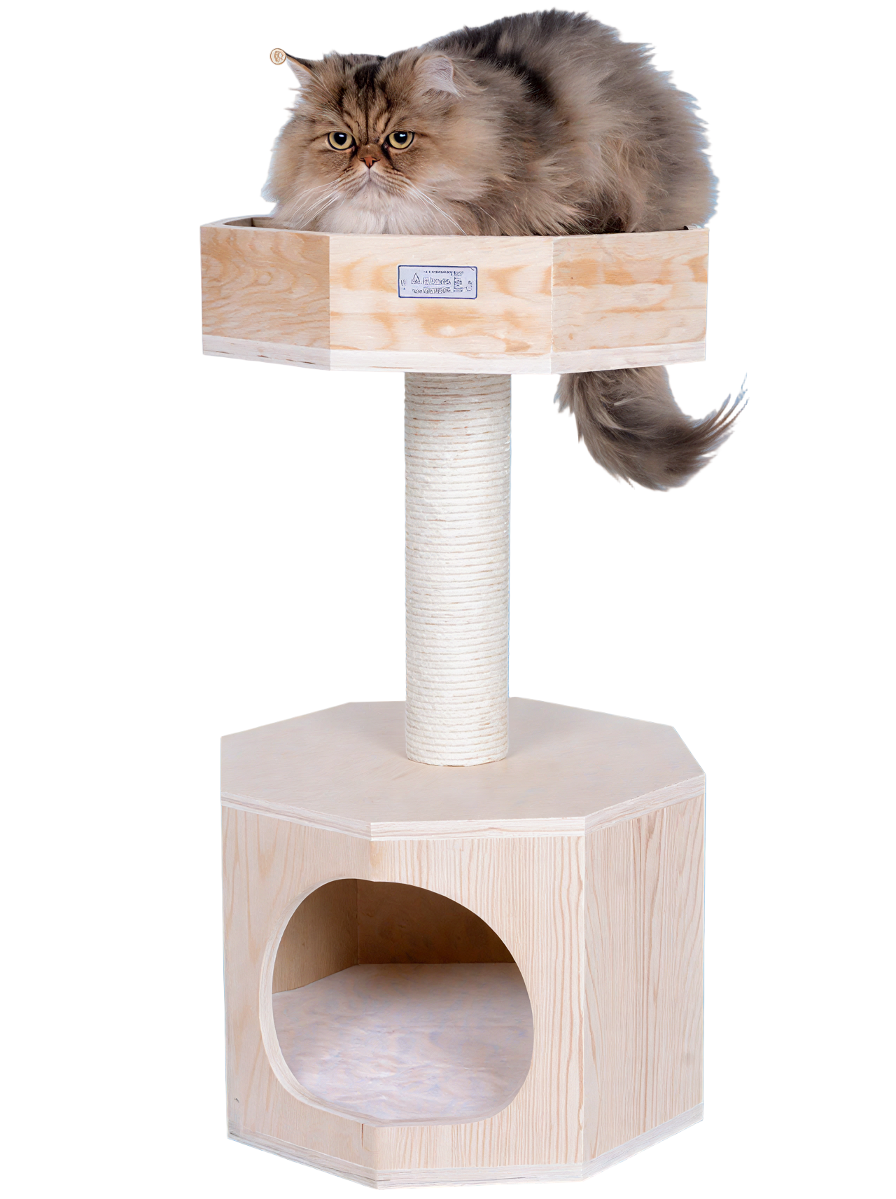 LifePet Cat Tree Perch Tower 29-Inch Real Wood Compact Design - Durable and Stylish