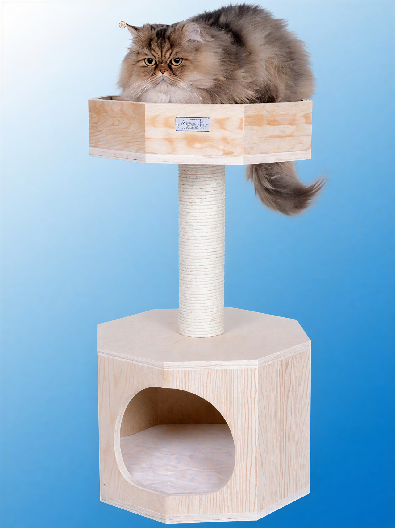 LifePet Cat Tree Perch Tower 29-Inch Real Wood Compact Design - Durable and Stylish