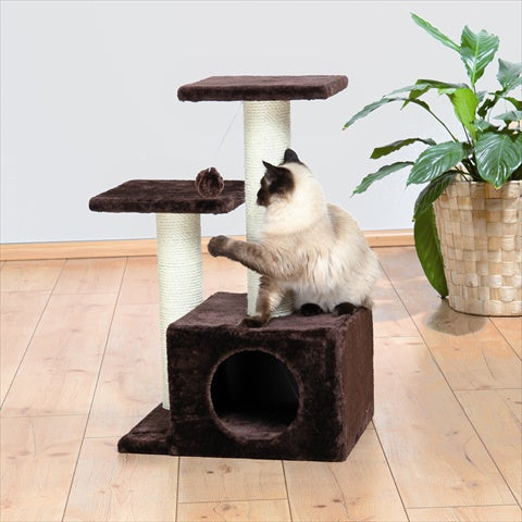LifePet Cat Tree Brown Multi-Level with Condo and Sisal - Ideal for Playful Cats